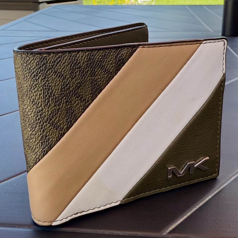Michael Kors Green and Tan Designer Wallet